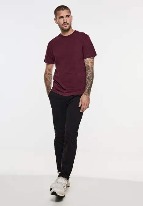 T-shirt basique de couleur unie dusty red