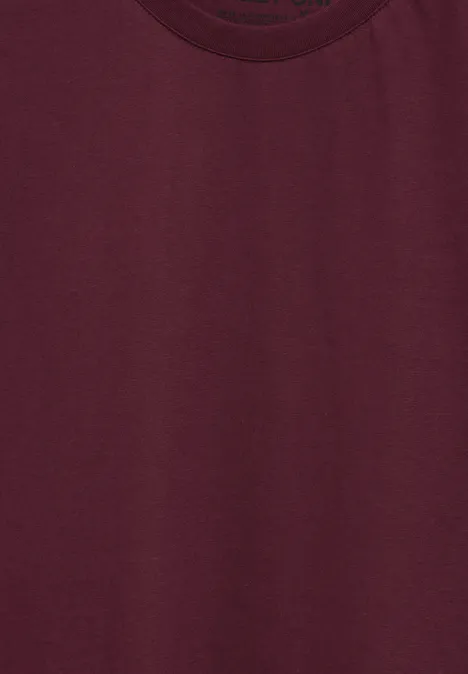 T-shirt basique de couleur unie dusty red