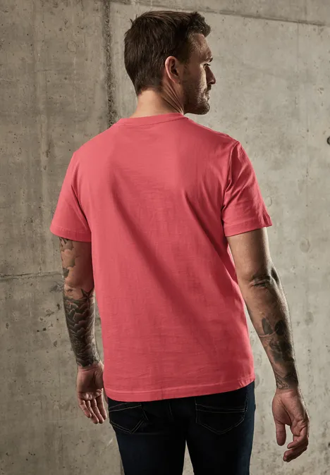 T-shirt basique en couleur unie bleached red