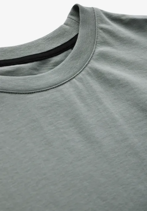 T-shirt basique en couleur unie silver green