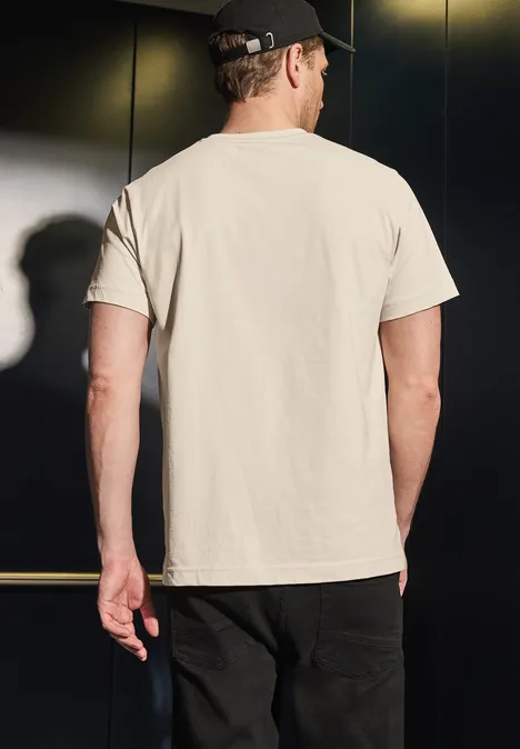 Basic T-shirt in effen kleur basic beige
