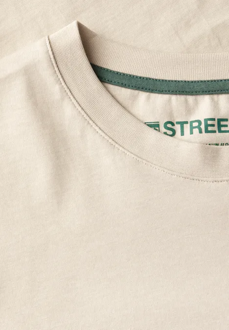 Basic T-shirt in effen kleur basic beige