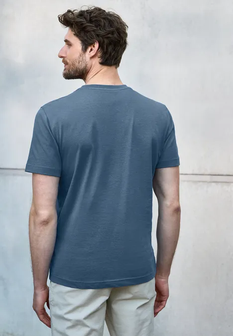 T-shirt basique en couleur unie ocean blue
