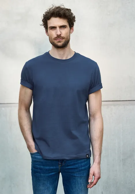 T-shirt basique en couleur unie twilight blue