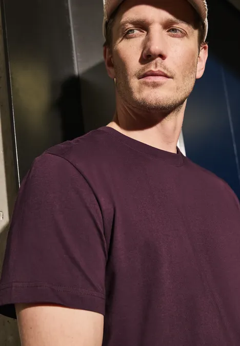 T-shirt basique en couleur unie dark red