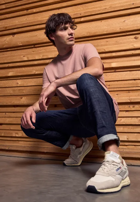 T-shirt basique en couleur unie pastel peach