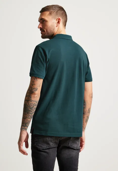 Polo en tissu piqué oxford green