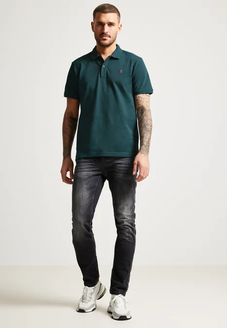 Polo en tissu piqué oxford green