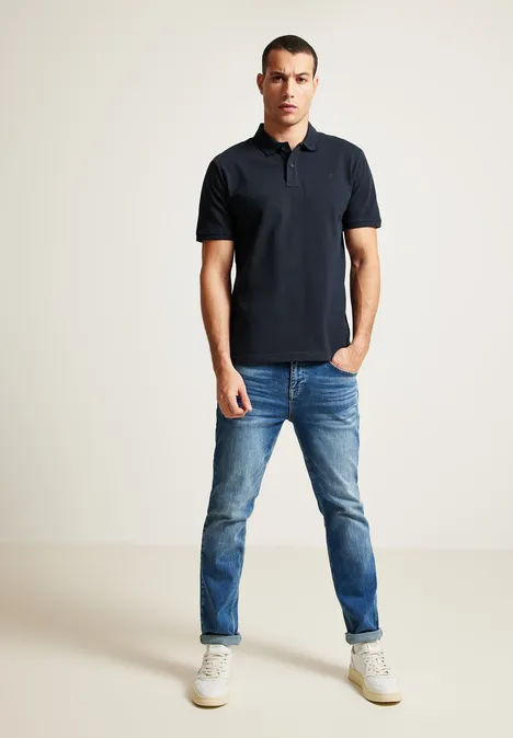 Polo en tissu piqué deep sea blue