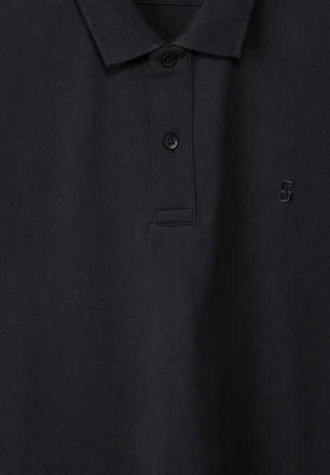 Polo en tissu piqué faded black