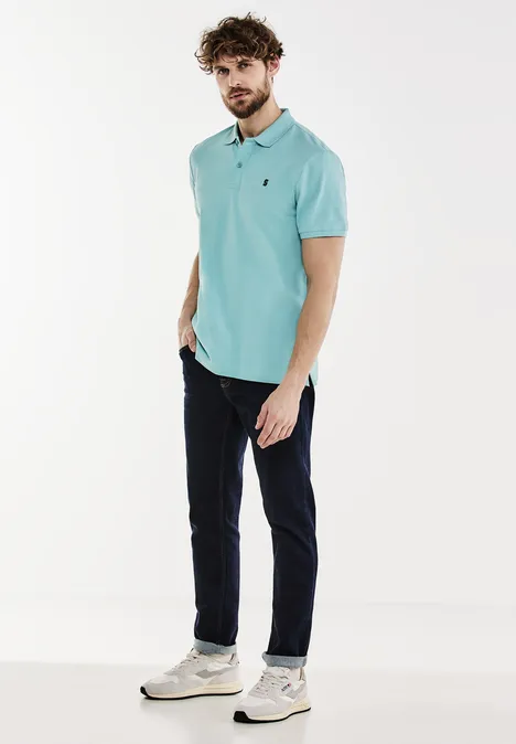 Polo en tissu piqué aurora turquoise