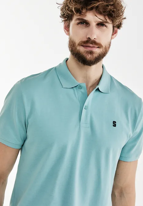 Polo en tissu piqué aurora turquoise