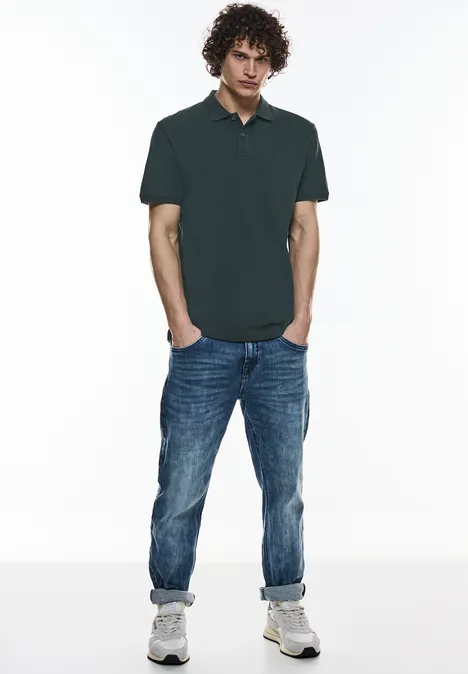 Polo en tissu piqué dark urban green