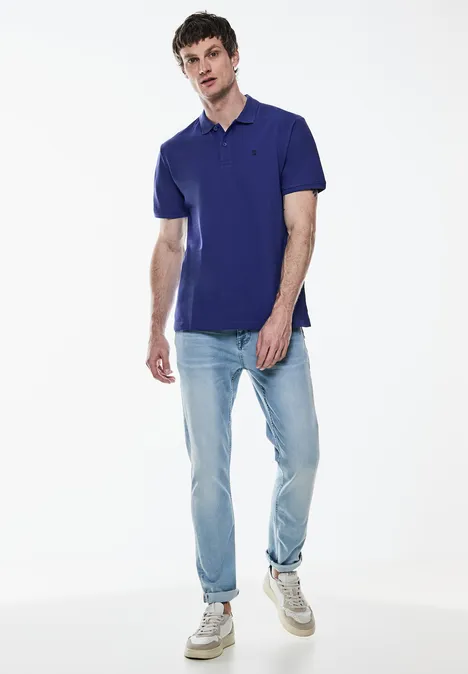 Polo en tissu piqué maritime blue