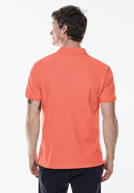 Polo en tissu piqué sea coral red