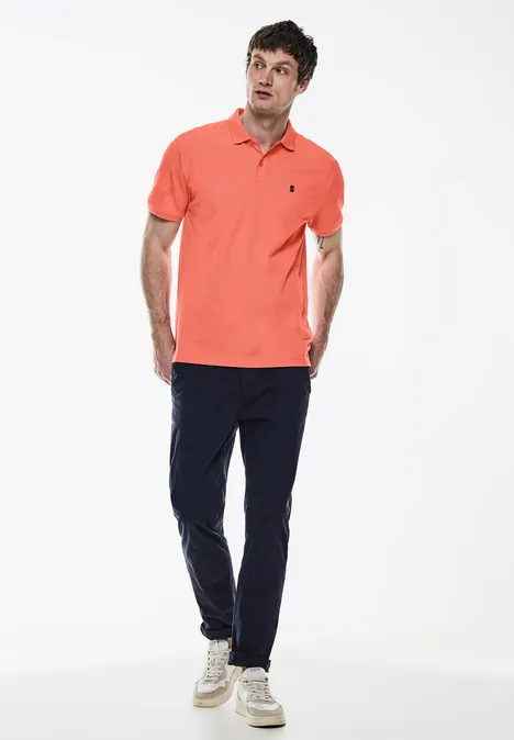 Polo en tissu piqué sea coral red