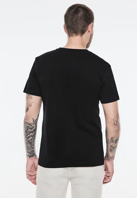 T-shirt avec imprimé sur la poitrine Black