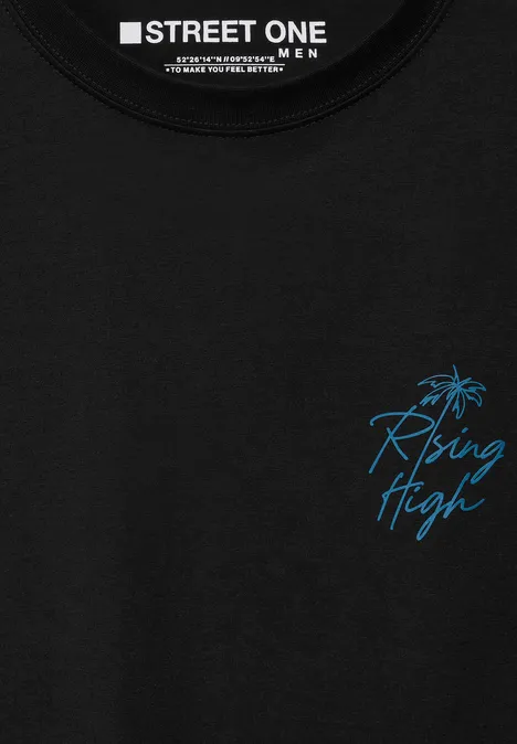 T-shirt avec imprimé sur la poitrine Black