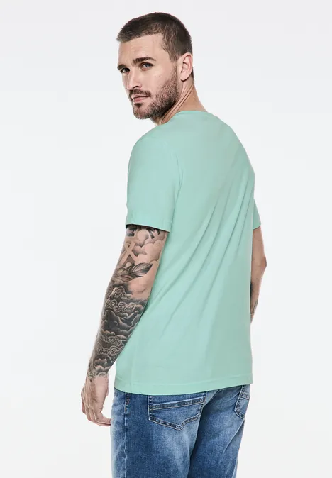 T-Shirt mit Brustprint light turquoise