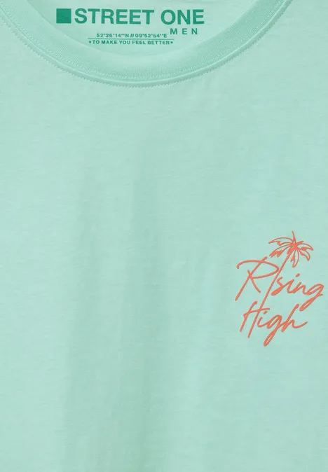T-Shirt mit Brustprint light turquoise
