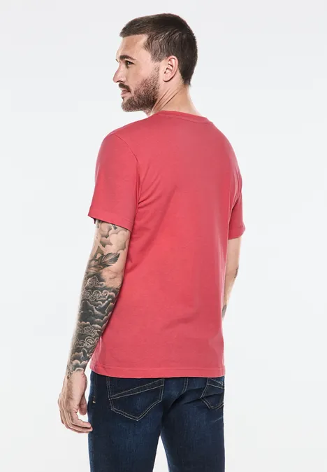 T-shirt avec imprimé sur la poitrine Crab Red