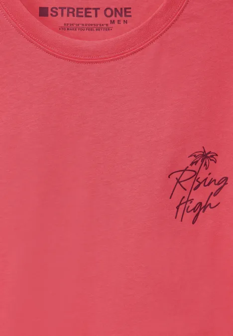 T-shirt avec imprimé sur la poitrine Crab Red