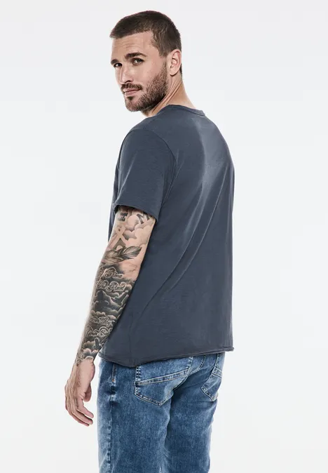 T-shirt en fil flammé marine blue
