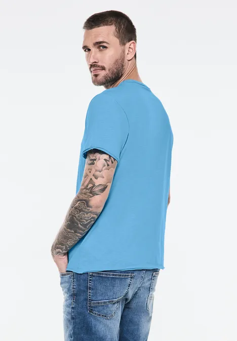 T-shirt en fil flammé swimming pool blue