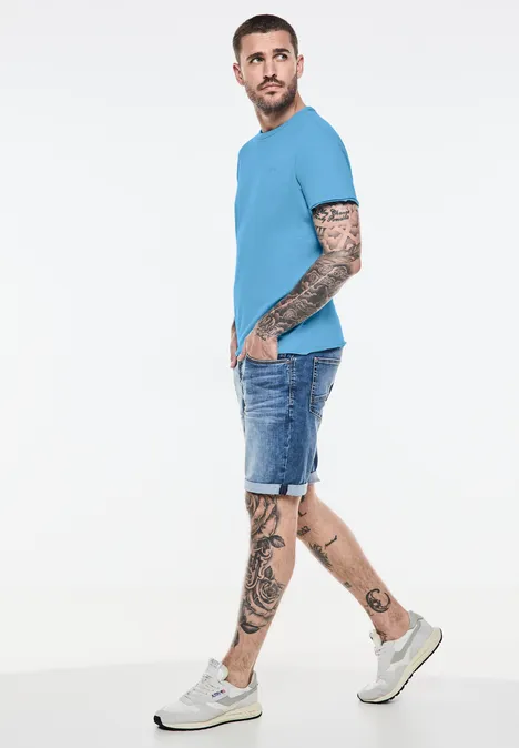 T-shirt en fil flammé swimming pool blue