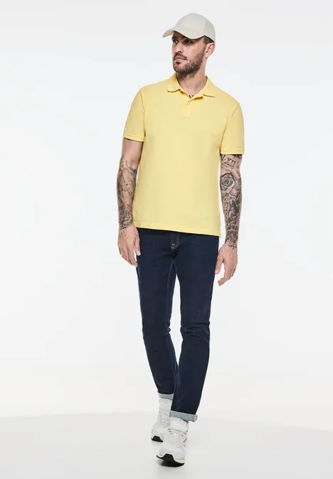 Polo délavé sunglow yellow