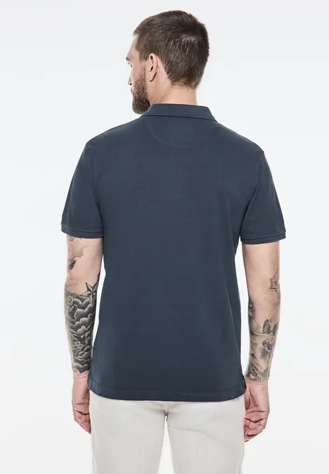 Polo délavé marine blue