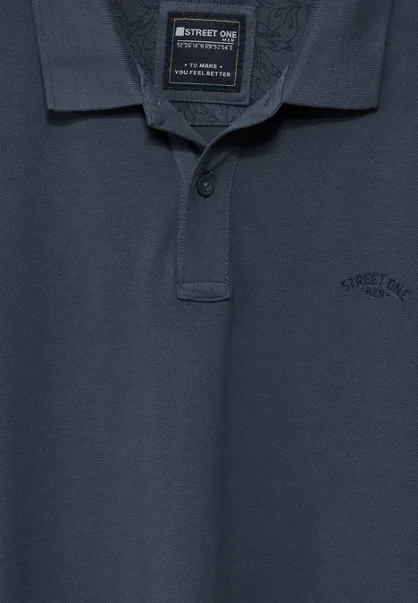 Polo délavé marine blue