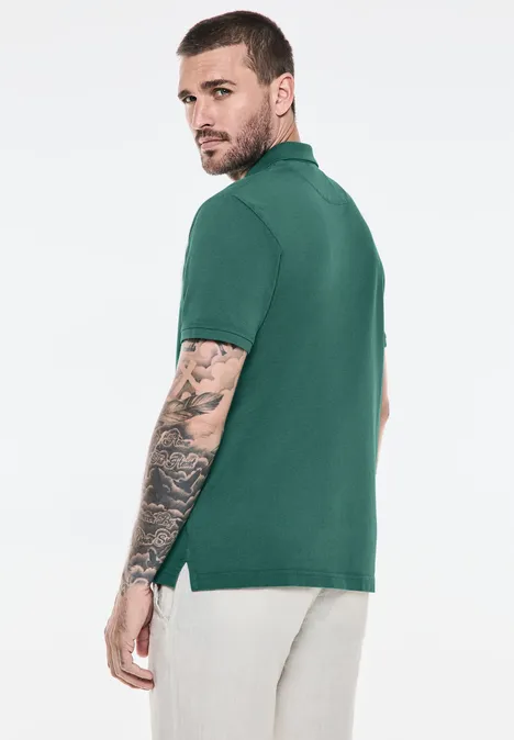 Polo délavé palm green