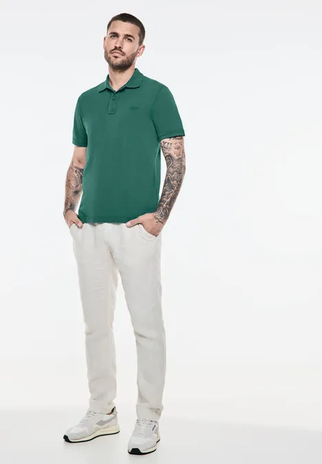 Polo délavé palm green