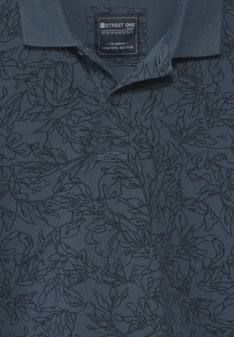 Bedrukt poloshirt marine blue