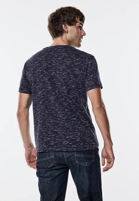 T-shirt à l'aspect mélangé night blue