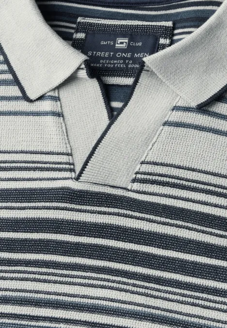 Strickstruktur Poloshirt dark ink blue