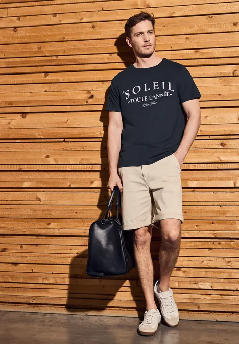 T-shirt avec wording dark ink blue
