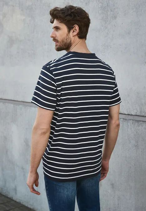 T-shirt rayé Henleys dark ink blue