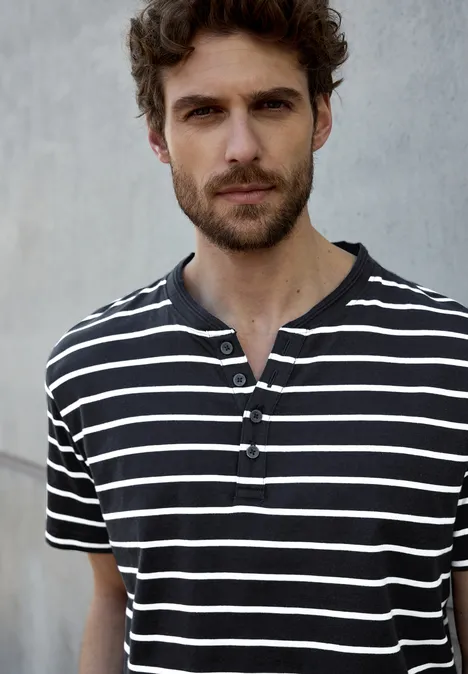 T-shirt rayé Henleys dark ink blue