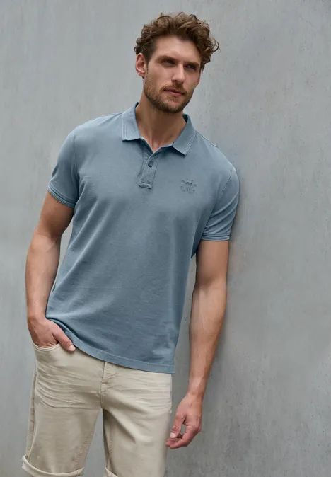 Piquée polo dusty blue