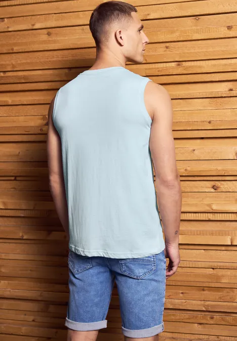 Basic tank top z nadrukiem lagoon blue
