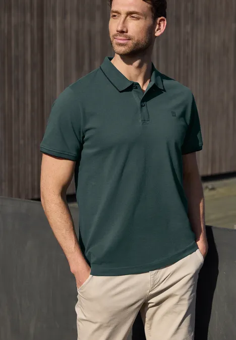 Basic Piqué Poloshirt mit Kontrastdetail sea green Basic Piqué Poloshirt mit Kontrastdetail sea green