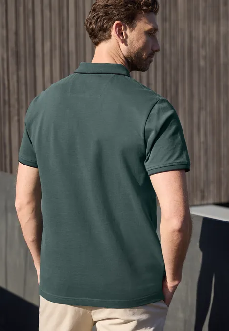 Basic Piqué Poloshirt mit Kontrastdetail sea green Basic Piqué Poloshirt mit Kontrastdetail sea green