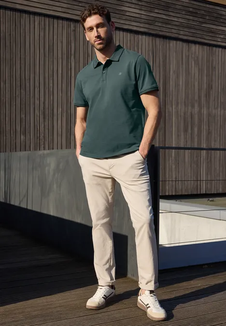 Basic Piqué Poloshirt mit Kontrastdetail sea green Basic Piqué Poloshirt mit Kontrastdetail sea green