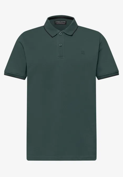 Basic Piqué Poloshirt mit Kontrastdetail sea green Basic Piqué Poloshirt mit Kontrastdetail sea green