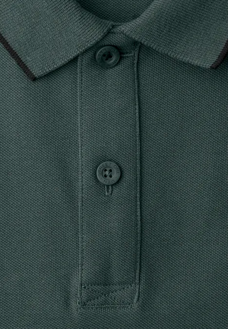 Basic Piqué Poloshirt mit Kontrastdetail sea green Basic Piqué Poloshirt mit Kontrastdetail sea green