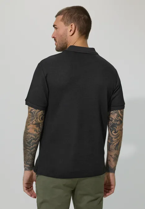 Poloshirt mit Struktur Black