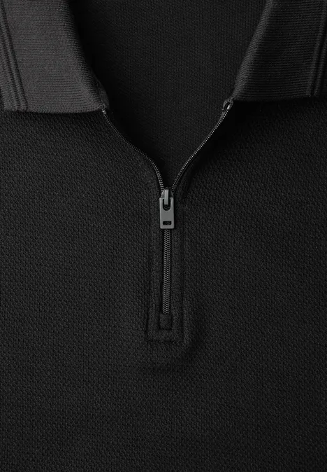 Poloshirt mit Struktur Black
