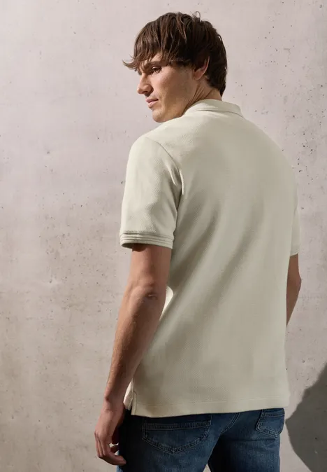 Poloshirt mit Struktur white sand